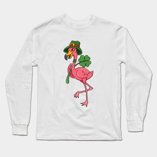 Flamingo Leprechaun - St Patricks Flamingo Long Sleeve T-Shirt